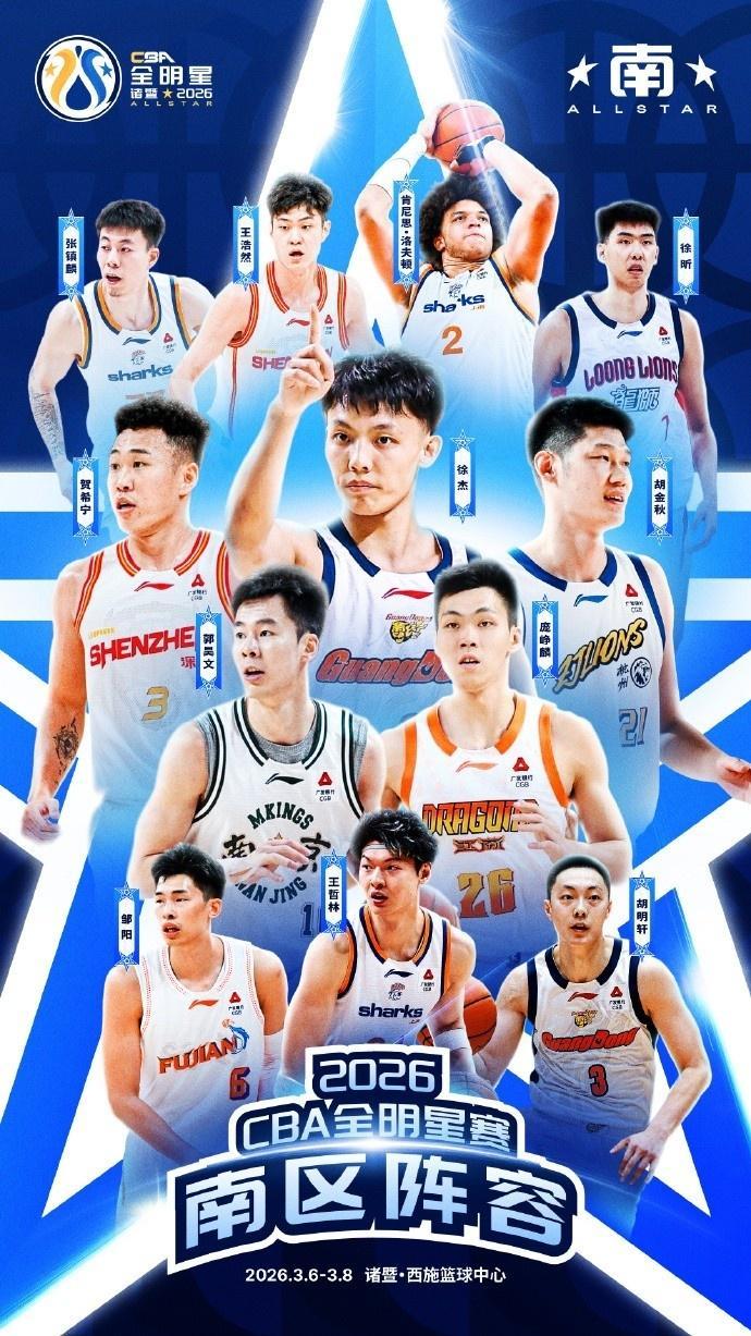 2026世界杯赛程-CBA官宣全明星各项完整阵容：张镇麟邹阳入选 替换孙铭徽约克